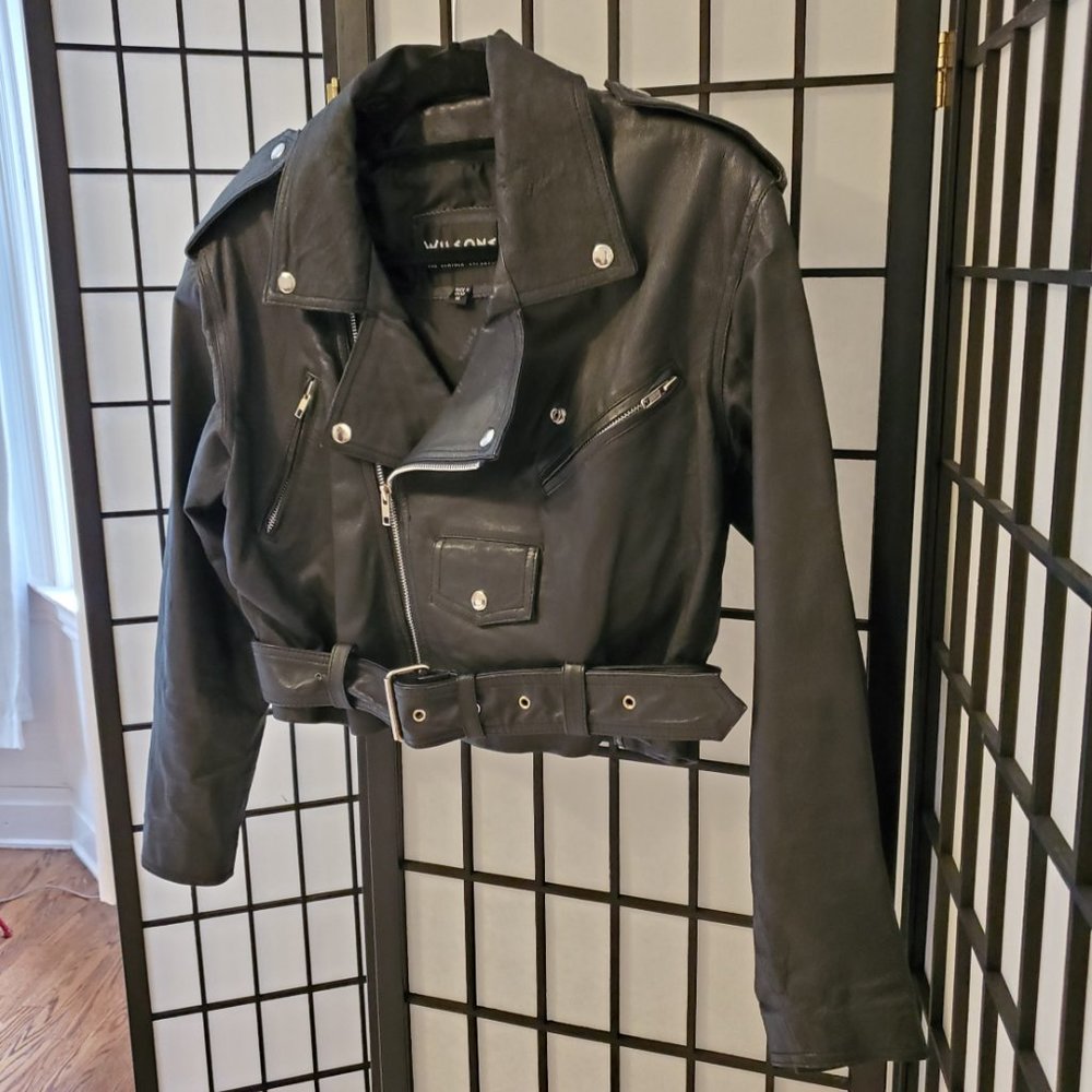 Wilsons Vintage Leather Moto Jacket M